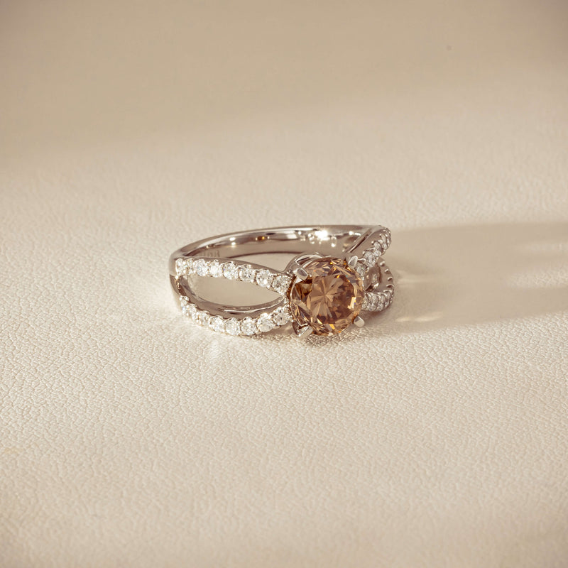 Deja Vu Platinum 2.06ct Cognac Diamond Openwork Ring