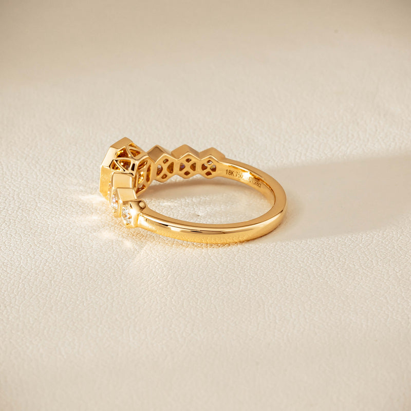 18ct Yellow Gold 1.28ct Octagonal Cognac Diamond Ring
