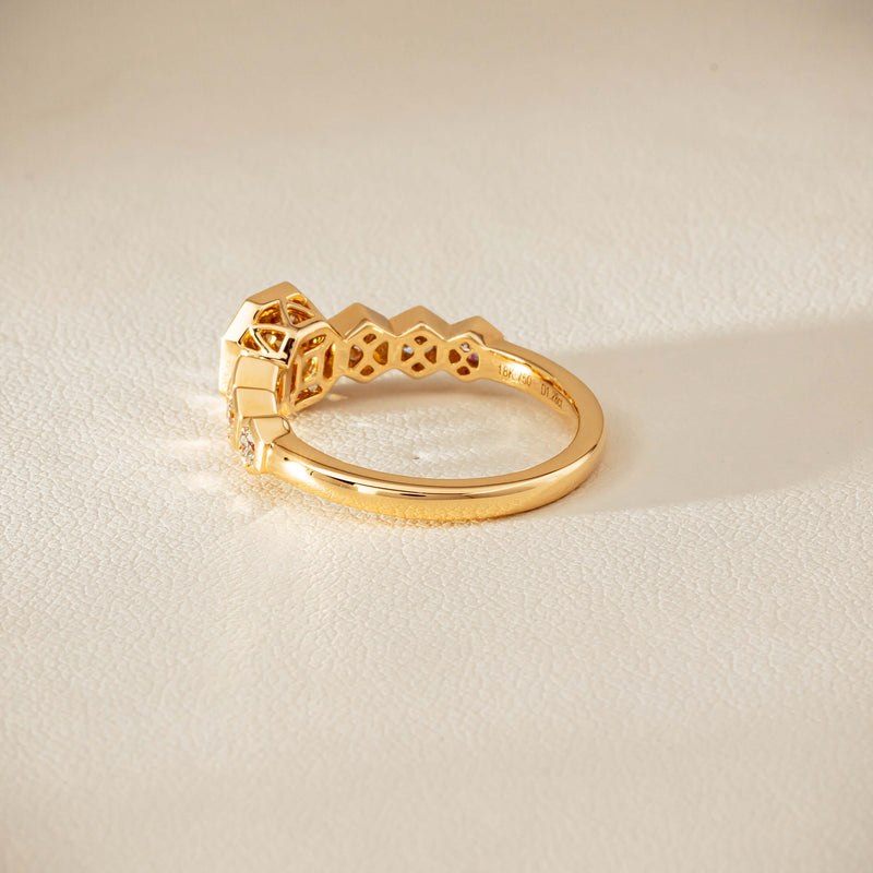 18ct Yellow Gold 1.28ct Octagonal Cognac Diamond Ring