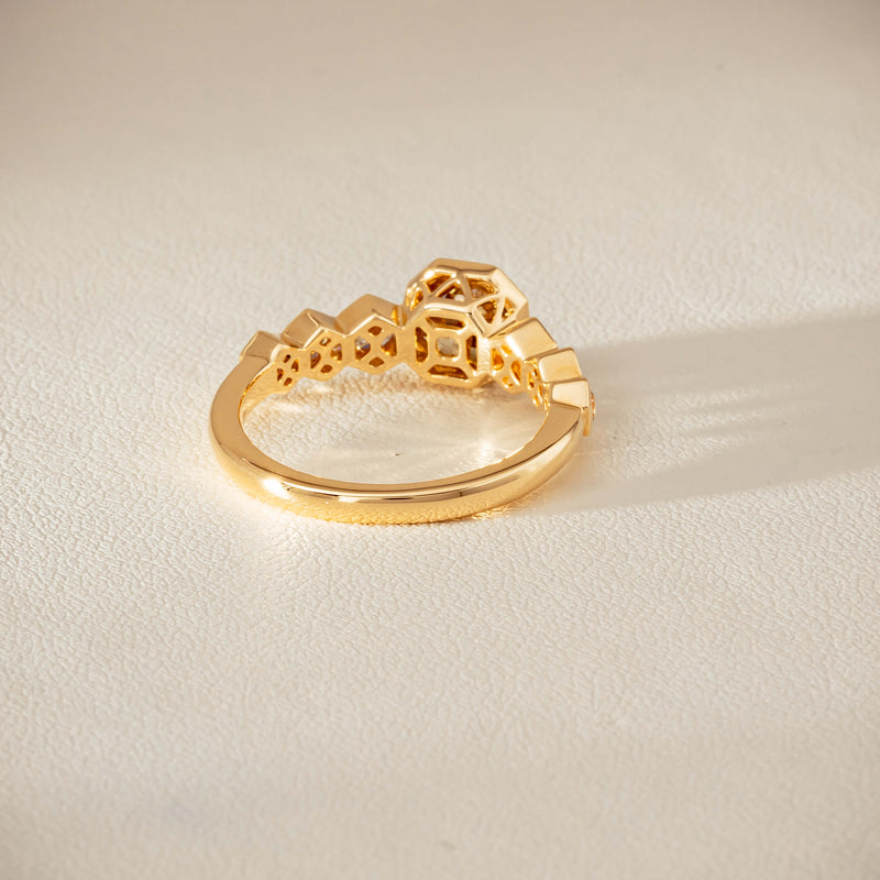 18ct Yellow Gold 1.28ct Octagonal Cognac Diamond Ring