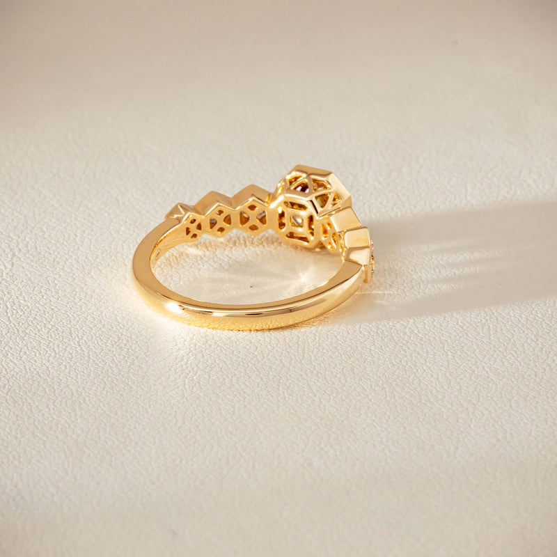 18ct Yellow Gold 1.28ct Octagonal Cognac Diamond Ring