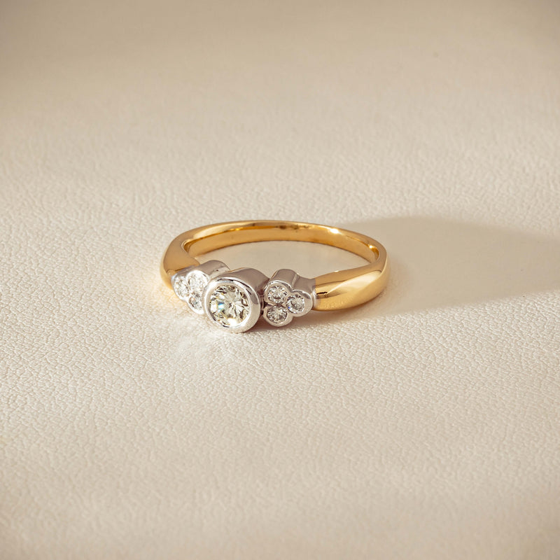 Deja Vu 18ct Yellow Gold .43ct Diamond Rubover Set Ring - Ring - Walker & Hall