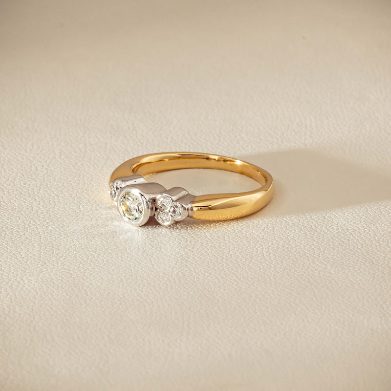 Deja Vu 18ct Yellow Gold .43ct Diamond Rubover Set Ring - Ring - Walker & Hall