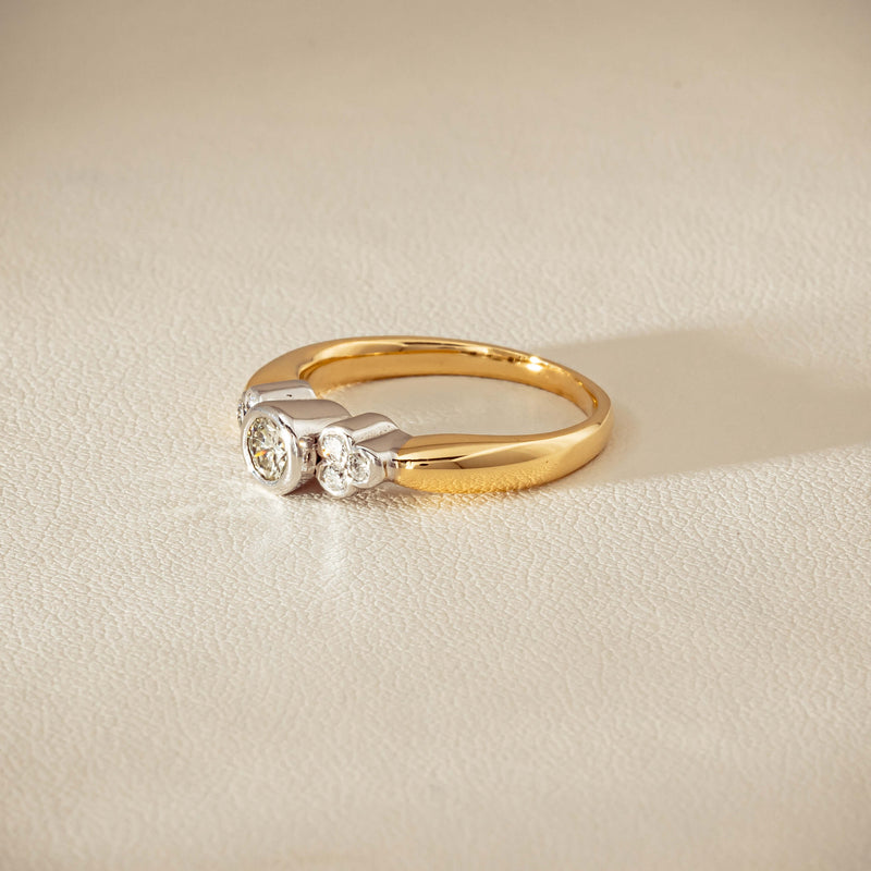 Deja Vu 18ct Yellow Gold .43ct Diamond Rubover Set Ring - Ring - Walker & Hall