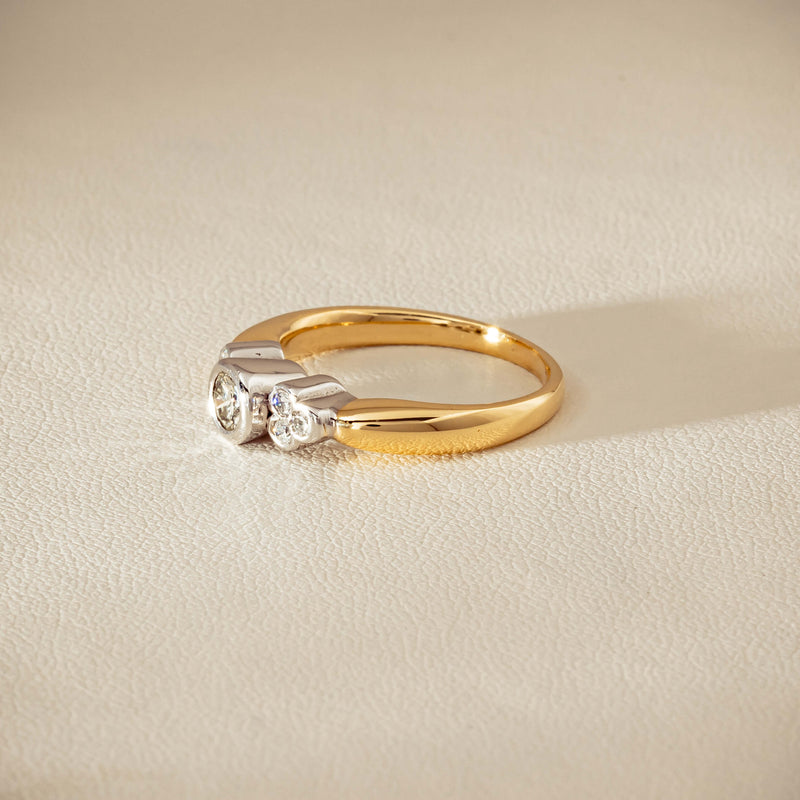 Deja Vu 18ct Yellow Gold .43ct Diamond Rubover Set Ring - Ring - Walker & Hall