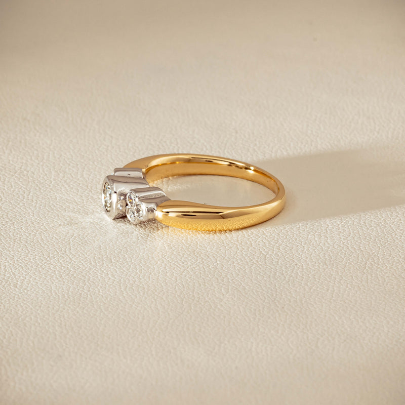 Deja Vu 18ct Yellow Gold .43ct Diamond Rubover Set Ring - Ring - Walker & Hall