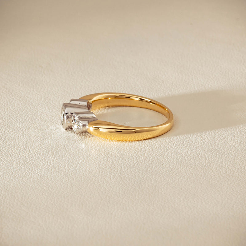 Deja Vu 18ct Yellow Gold .43ct Diamond Rubover Set Ring - Ring - Walker & Hall