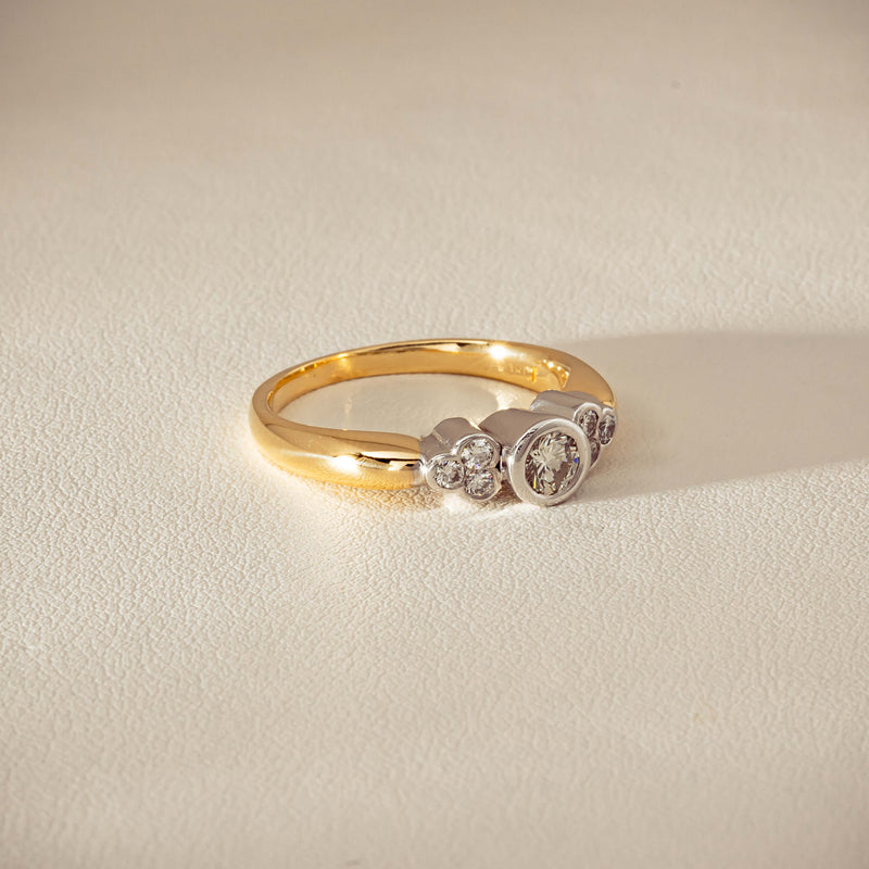 Deja Vu 18ct Yellow Gold .43ct Diamond Rubover Set Ring - Ring - Walker & Hall