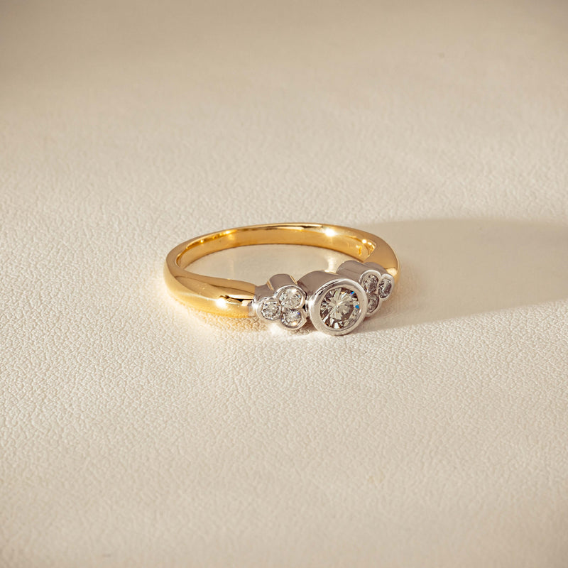 Deja Vu 18ct Yellow Gold .43ct Diamond Rubover Set Ring - Ring - Walker & Hall