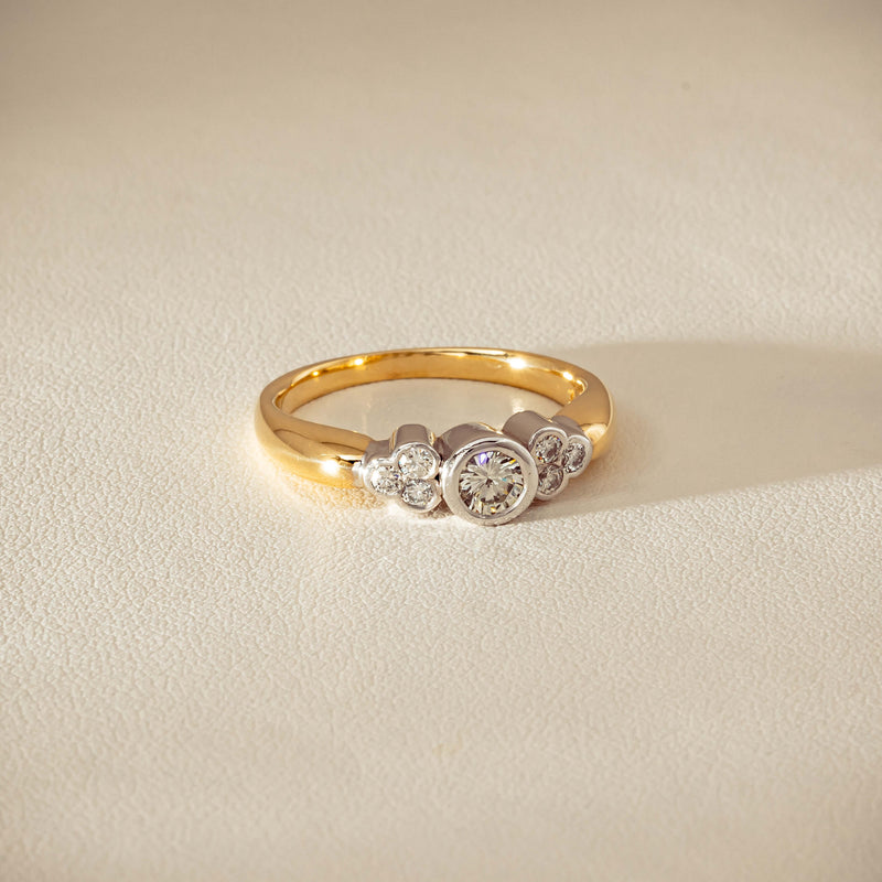 Deja Vu 18ct Yellow Gold .43ct Diamond Rubover Set Ring - Ring - Walker & Hall