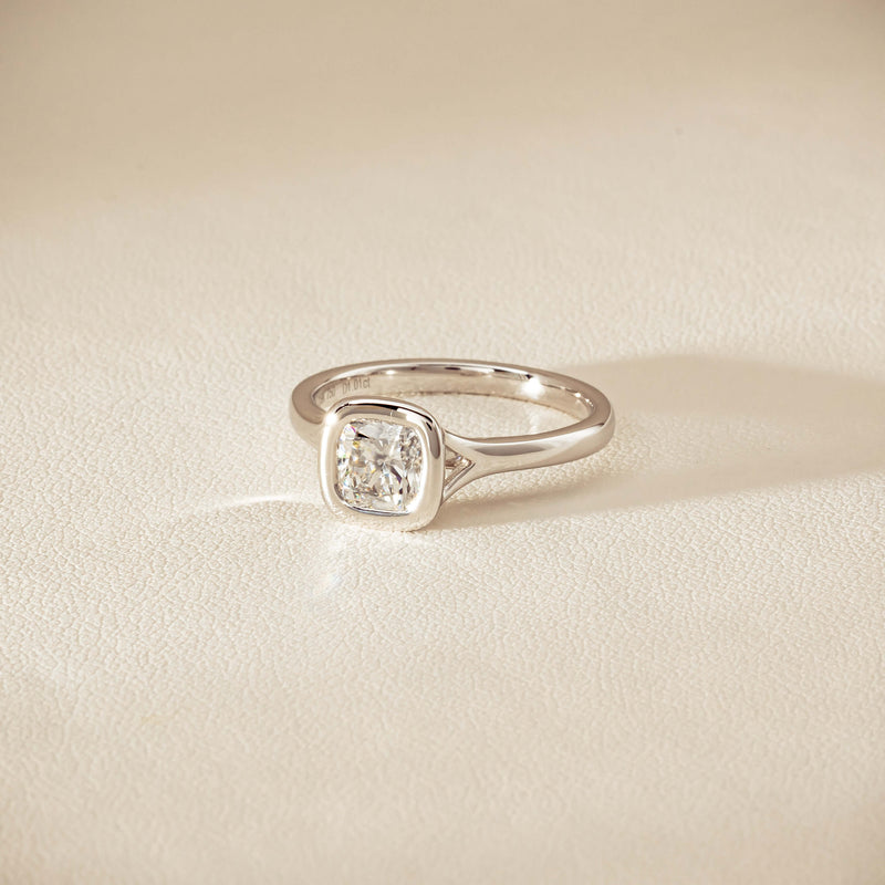18ct White Gold 1.01ct Reclaimed Cushion Diamond Elara Ring - Ring - Walker & Hall