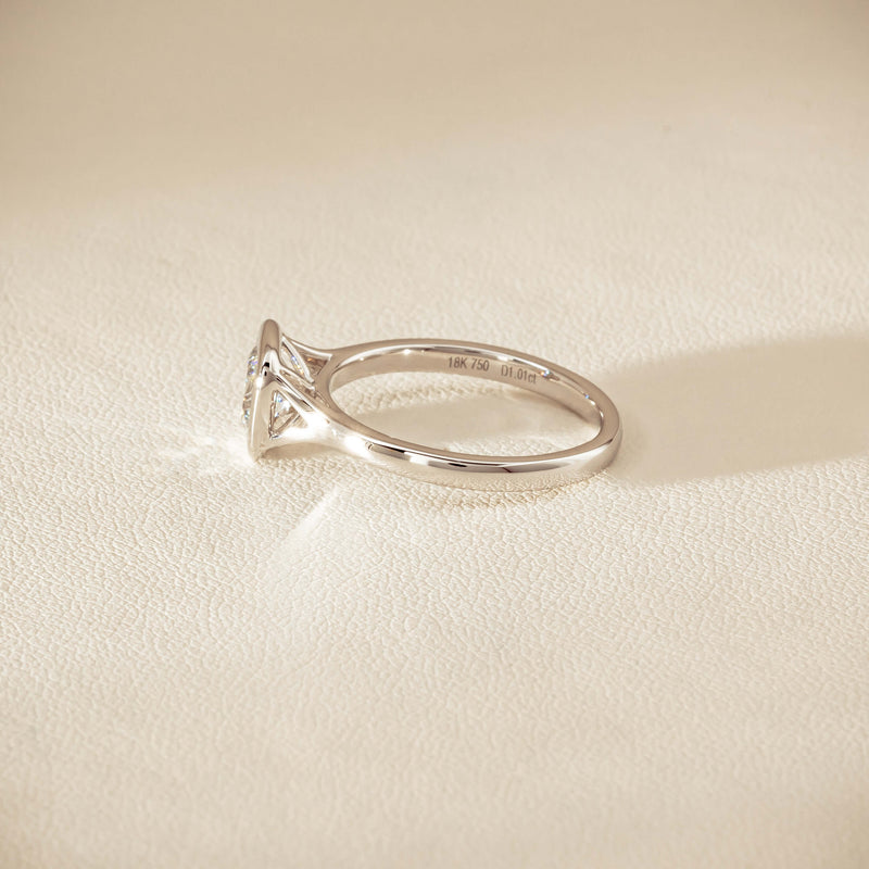 18ct White Gold 1.01ct Reclaimed Cushion Diamond Elara Ring - Ring - Walker & Hall