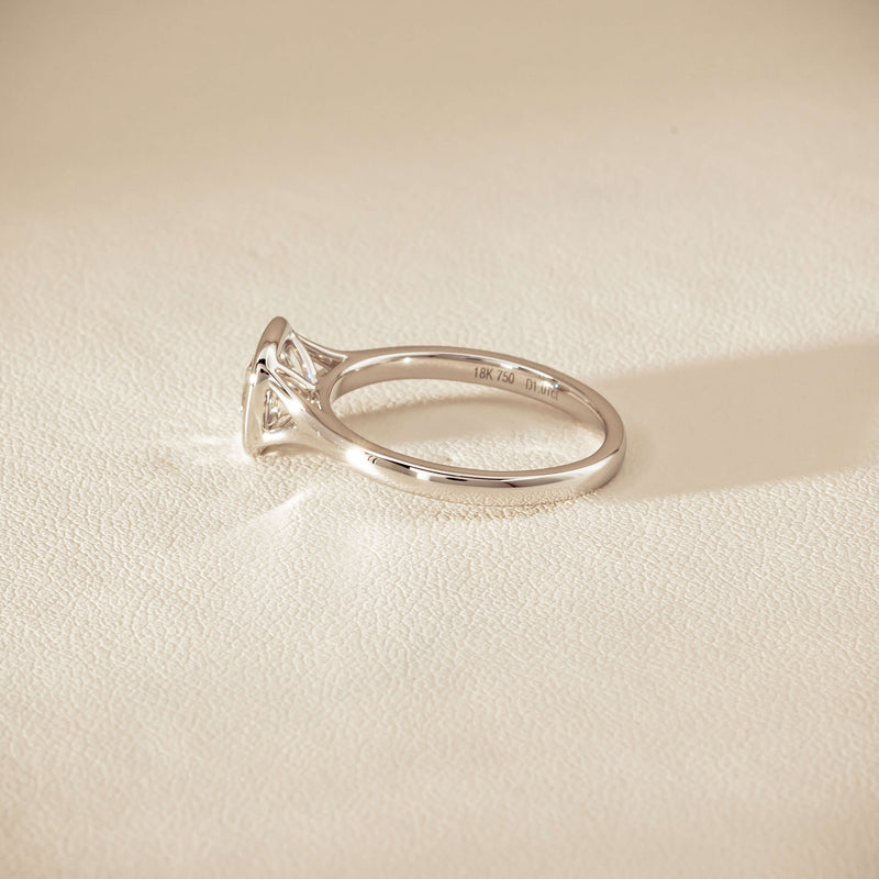 18ct White Gold 1.01ct Reclaimed Cushion Diamond Elara Ring - Ring - Walker & Hall