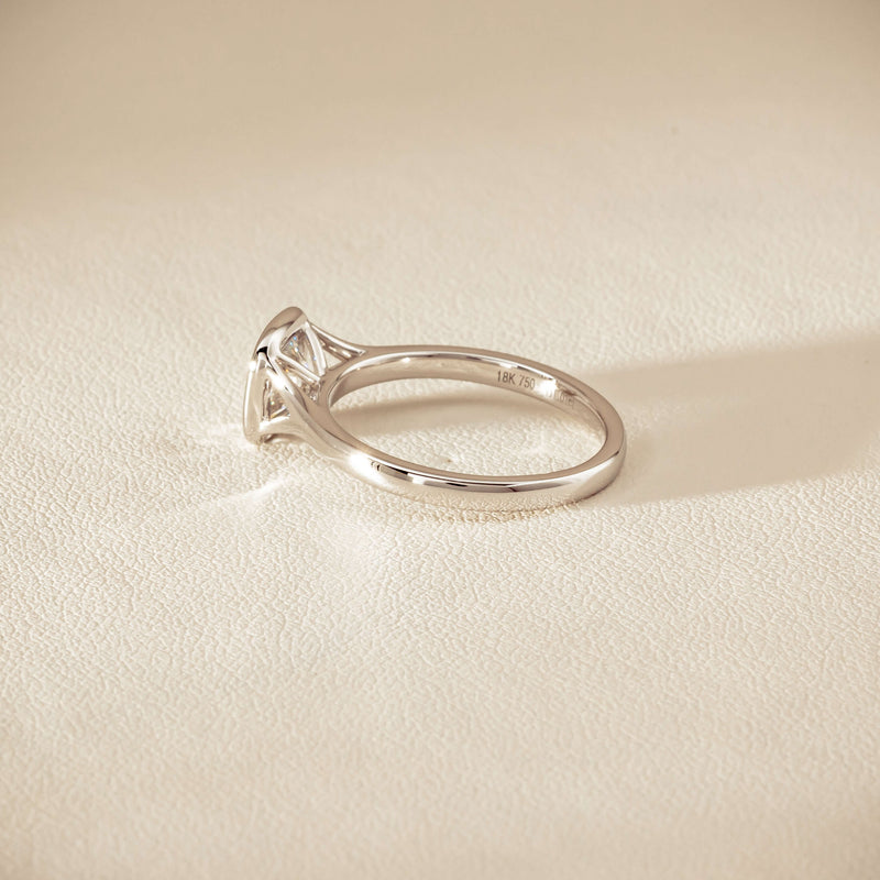 18ct White Gold 1.01ct Reclaimed Cushion Diamond Elara Ring - Ring - Walker & Hall