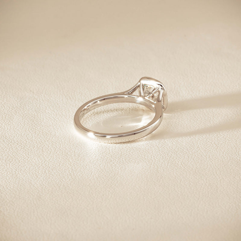 18ct White Gold 1.01ct Reclaimed Cushion Diamond Elara Ring - Ring - Walker & Hall