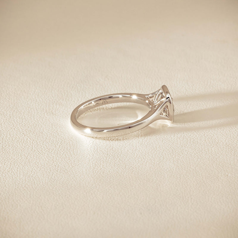18ct White Gold 1.01ct Reclaimed Cushion Diamond Elara Ring - Ring - Walker & Hall