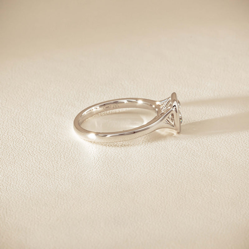 18ct White Gold 1.01ct Reclaimed Cushion Diamond Elara Ring - Ring - Walker & Hall
