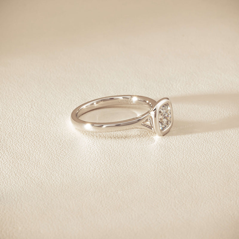 18ct White Gold 1.01ct Reclaimed Cushion Diamond Elara Ring - Ring - Walker & Hall
