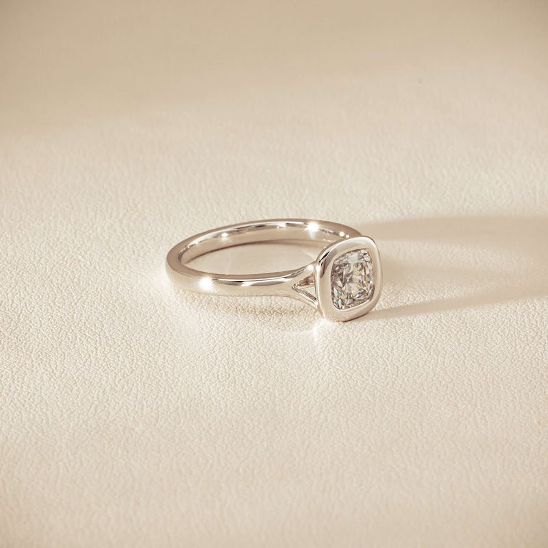 18ct White Gold 1.01ct Reclaimed Cushion Diamond Elara Ring - Ring - Walker & Hall
