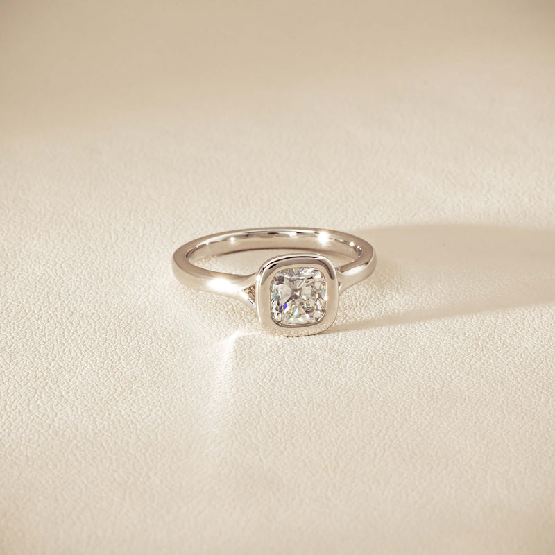 18ct White Gold 1.01ct Reclaimed Cushion Diamond Elara Ring - Ring - Walker & Hall