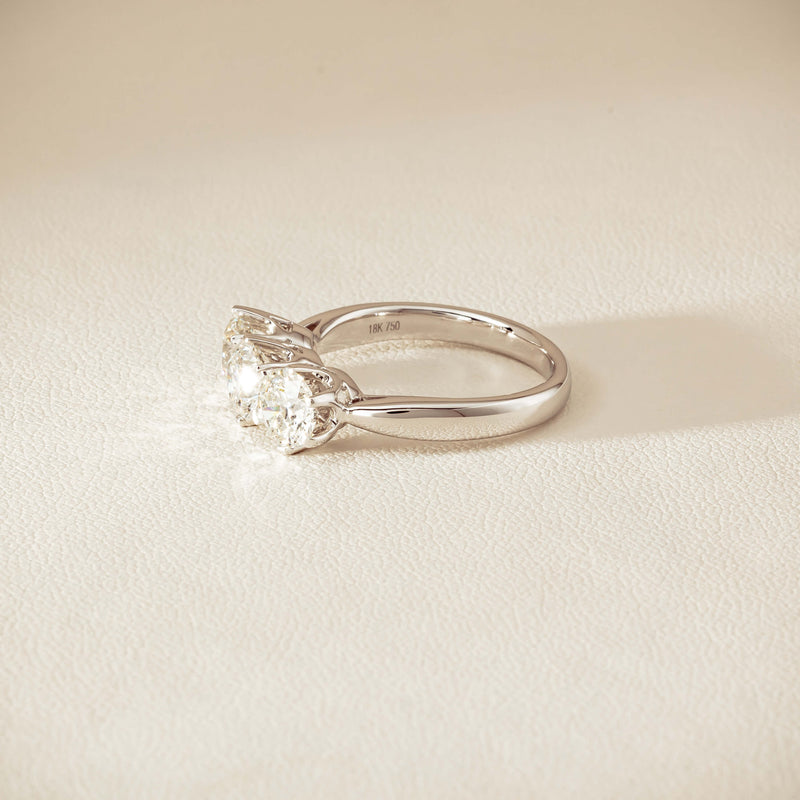 18ct White Gold 2.22ct Diamond Trilogy Ring - Ring - Walker & Hall