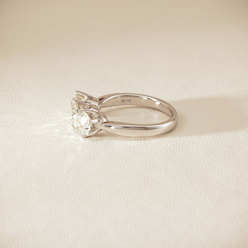 18ct White Gold 2.22ct Diamond Trilogy Ring - Ring - Walker & Hall