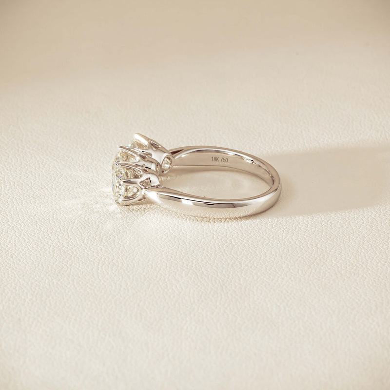 18ct White Gold 2.22ct Diamond Trilogy Ring - Ring - Walker & Hall
