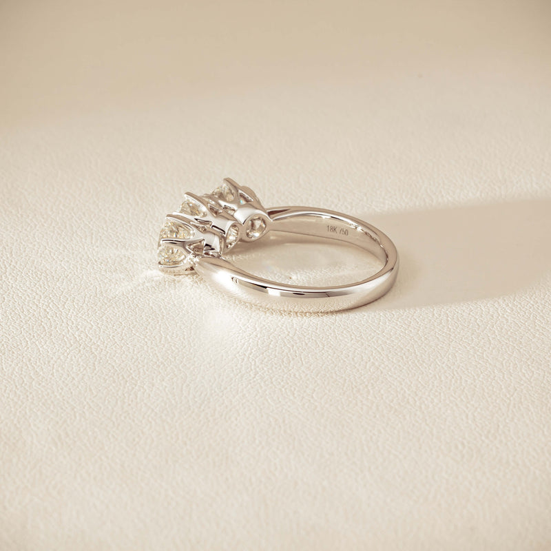 18ct White Gold 2.22ct Diamond Trilogy Ring - Ring - Walker & Hall