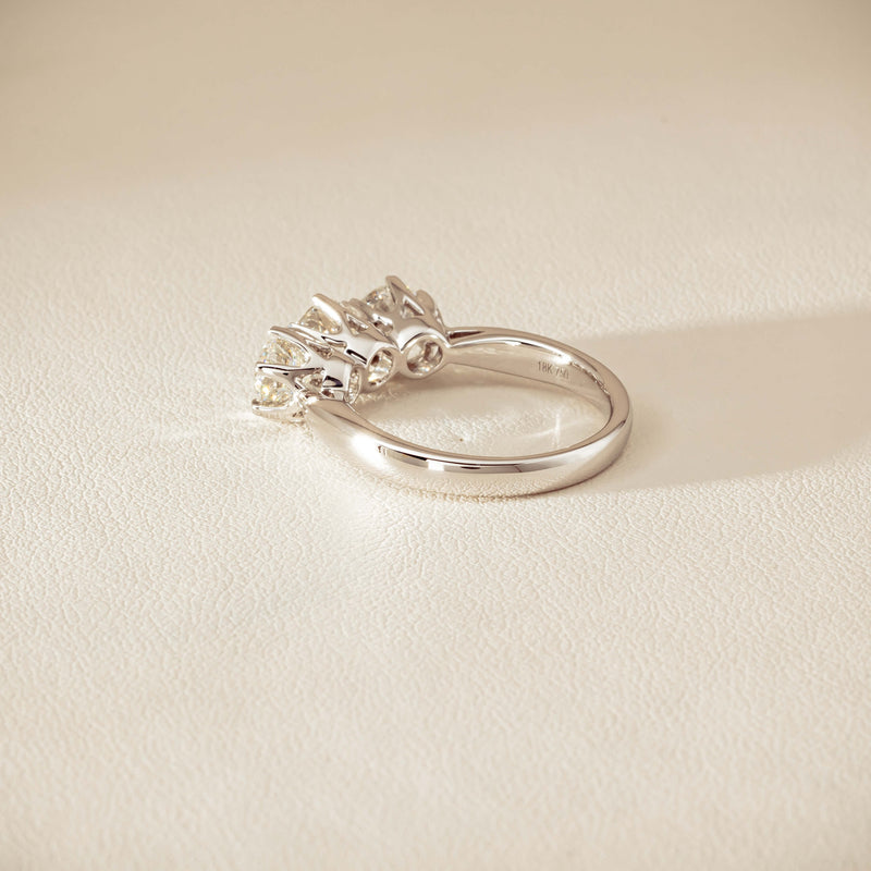 18ct White Gold 2.22ct Diamond Trilogy Ring - Ring - Walker & Hall