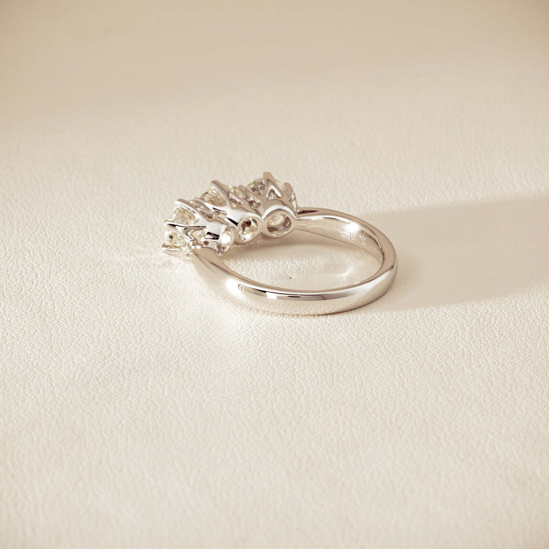 18ct White Gold 2.22ct Diamond Trilogy Ring - Ring - Walker & Hall