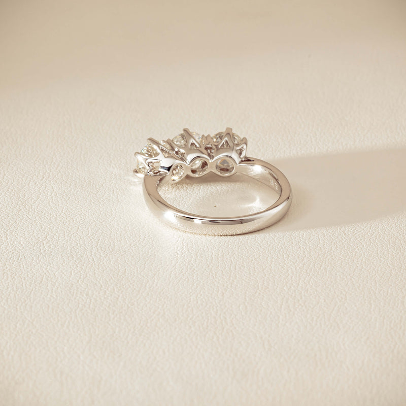 18ct White Gold 2.22ct Diamond Trilogy Ring - Ring - Walker & Hall