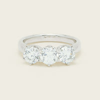 18ct White Gold 2.22ct Diamond Trilogy Ring - Ring - Walker & Hall