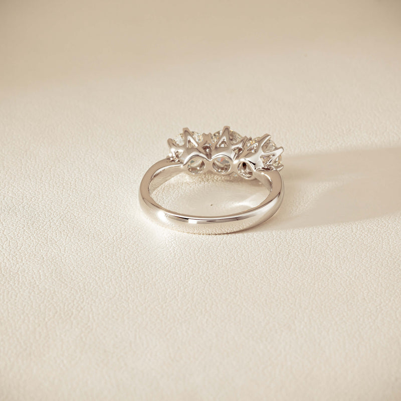 18ct White Gold 2.22ct Diamond Trilogy Ring - Ring - Walker & Hall