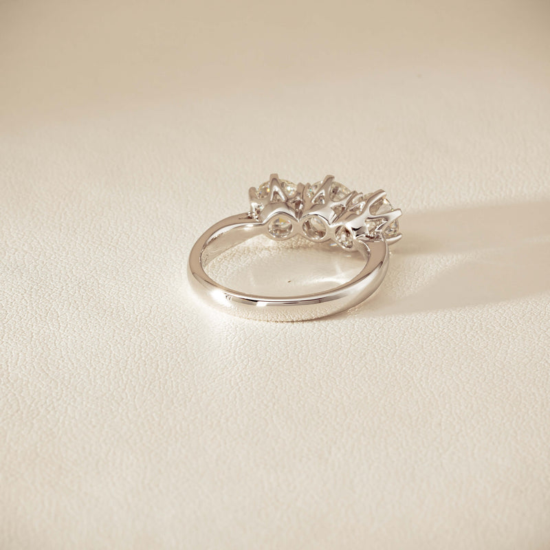 18ct White Gold 2.22ct Diamond Trilogy Ring - Ring - Walker & Hall