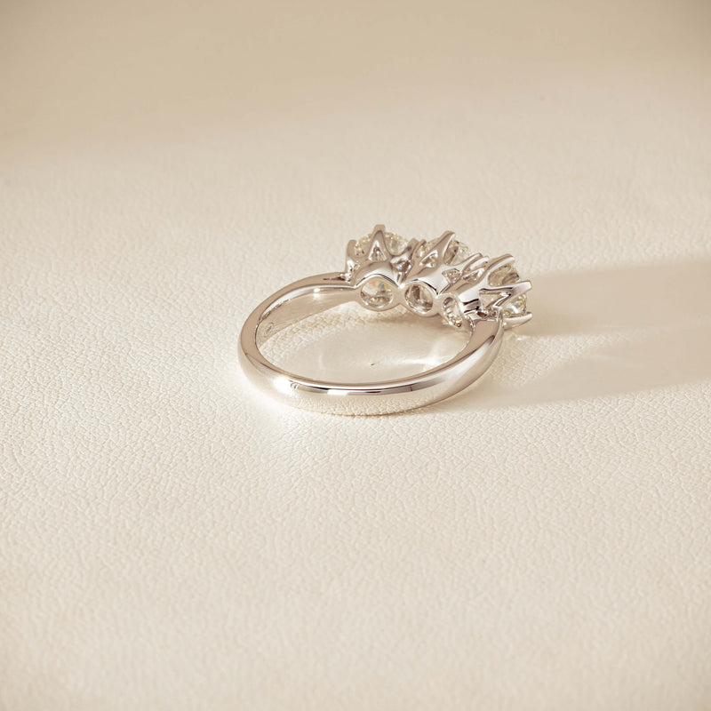 18ct White Gold 2.22ct Diamond Trilogy Ring - Ring - Walker & Hall