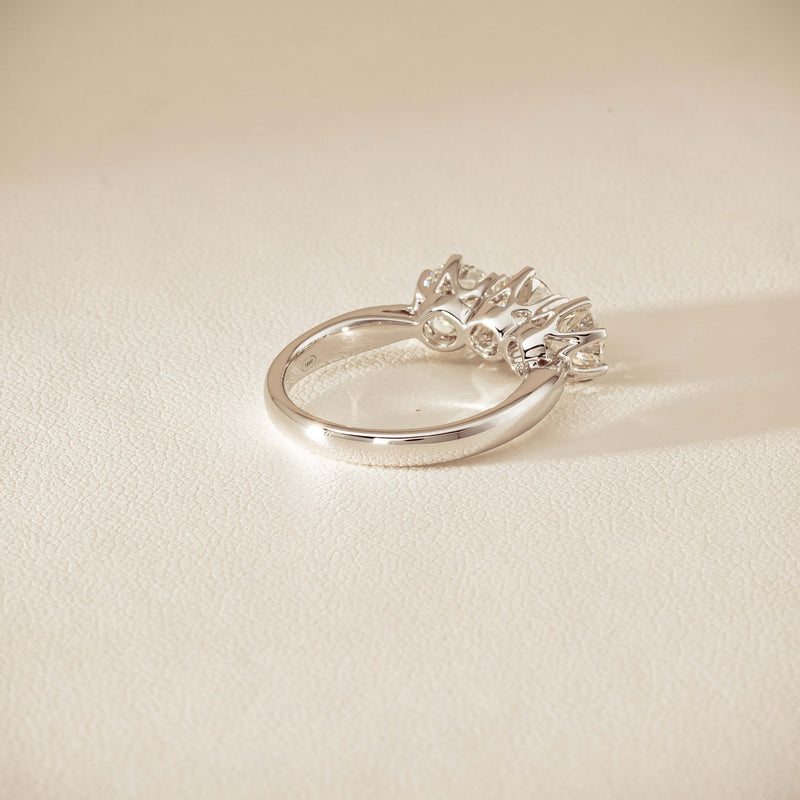 18ct White Gold 2.22ct Diamond Trilogy Ring - Ring - Walker & Hall