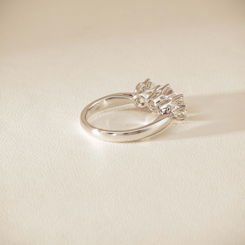 18ct White Gold 2.22ct Diamond Trilogy Ring - Ring - Walker & Hall