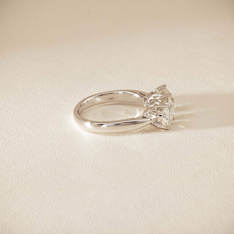 18ct White Gold 2.22ct Diamond Trilogy Ring - Ring - Walker & Hall