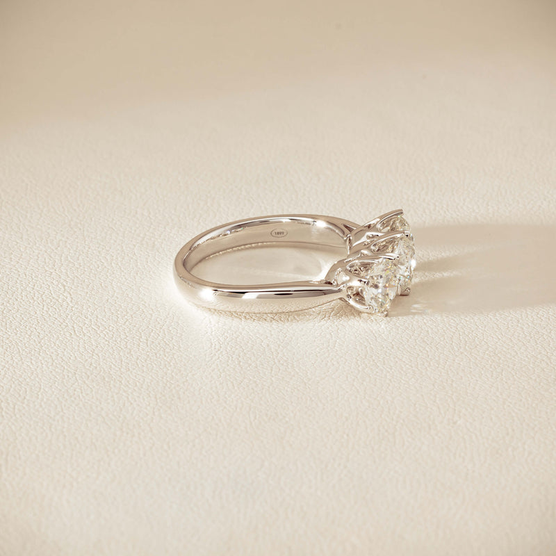 18ct White Gold 2.22ct Diamond Trilogy Ring - Ring - Walker & Hall