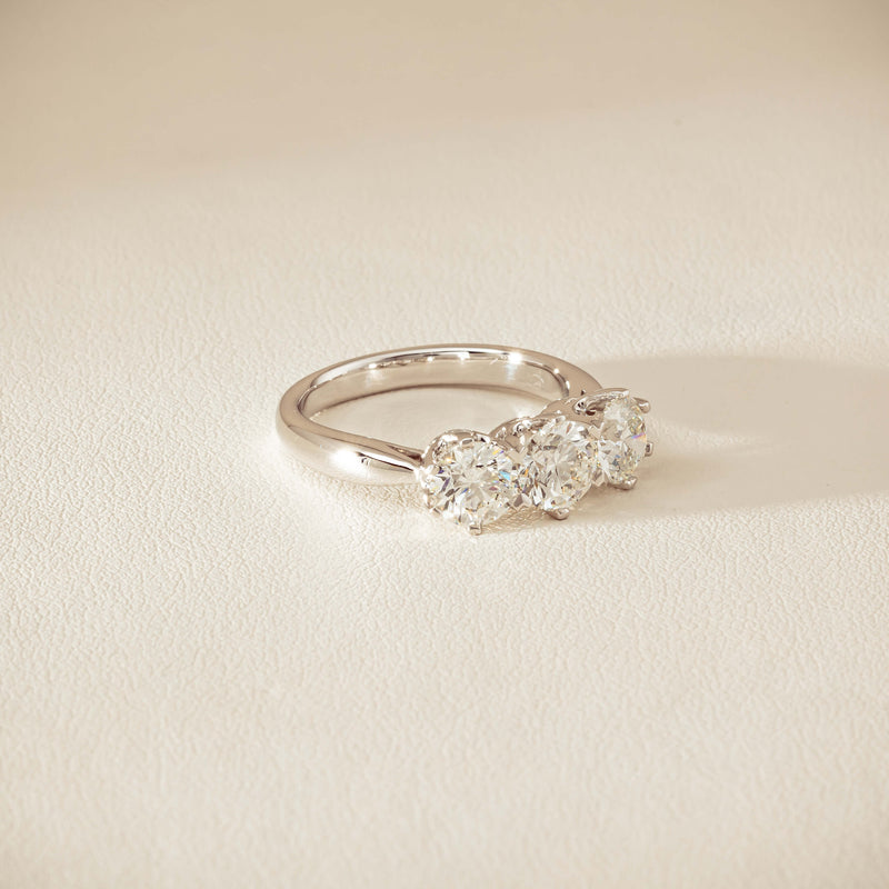 18ct White Gold 2.22ct Diamond Trilogy Ring - Ring - Walker & Hall