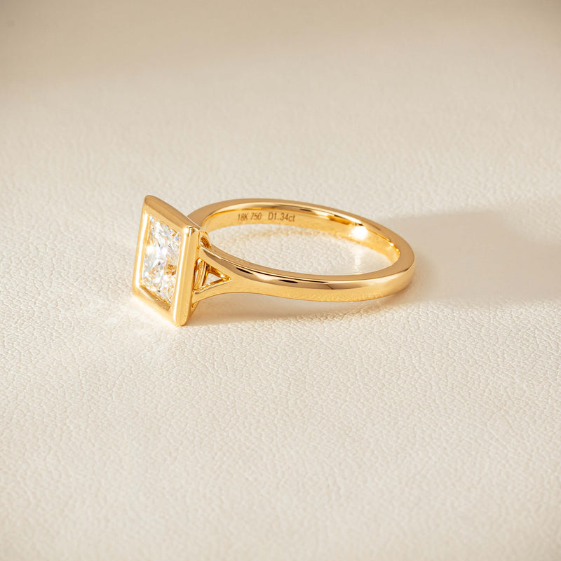 18ct Yellow Gold 1.34ct Reclaimed Radiant Diamond Elara Ring