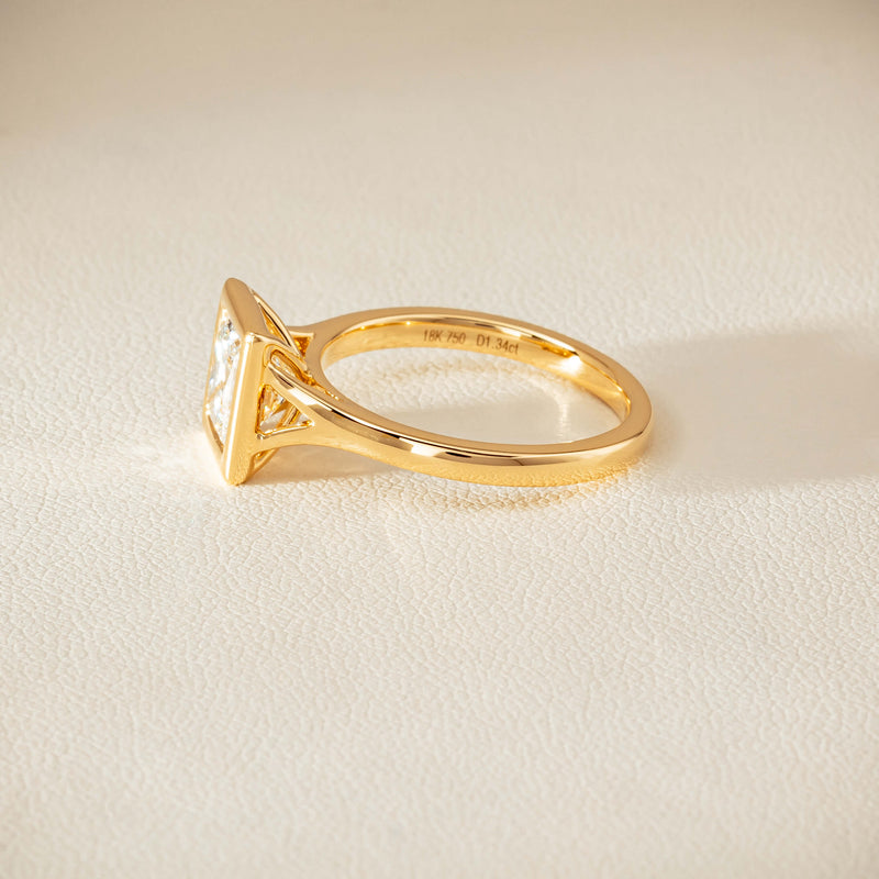18ct Yellow Gold 1.34ct Reclaimed Radiant Diamond Elara Ring