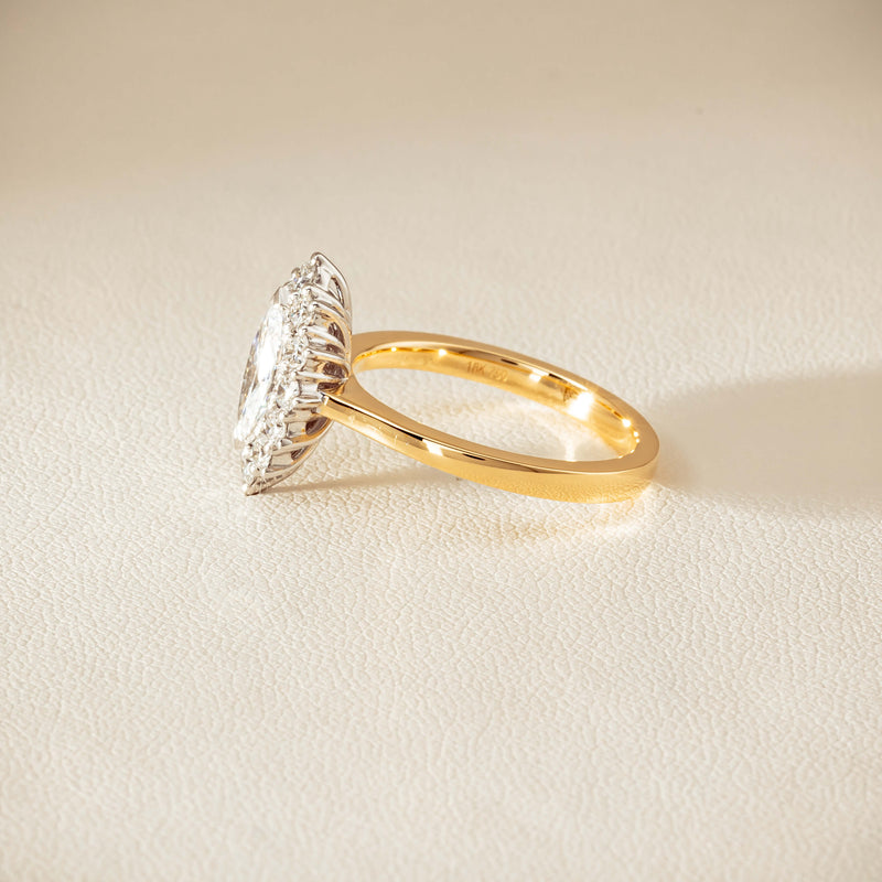 18ct Yellow Gold .57ct Marquise-Cut Diamond Belle Ring