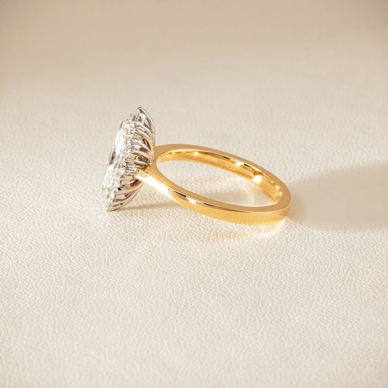 18ct Yellow Gold .57ct Marquise-Cut Diamond Belle Ring
