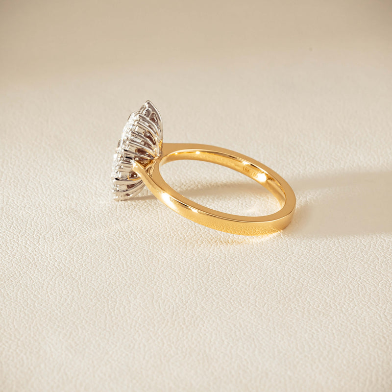 18ct Yellow Gold .57ct Marquise-Cut Diamond Belle Ring