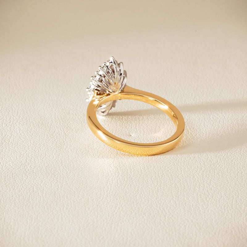 18ct Yellow Gold .57ct Marquise-Cut Diamond Belle Ring