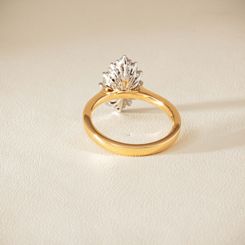 18ct Yellow Gold .57ct Marquise-Cut Diamond Belle Ring