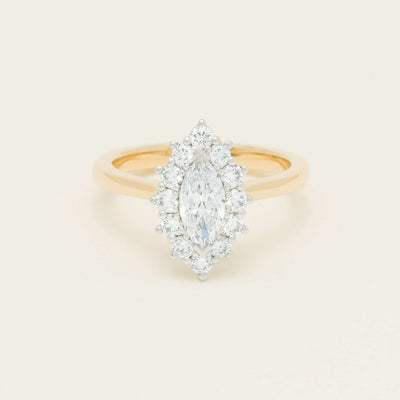 18ct Yellow Gold .57ct Marquise-Cut Diamond Belle Ring