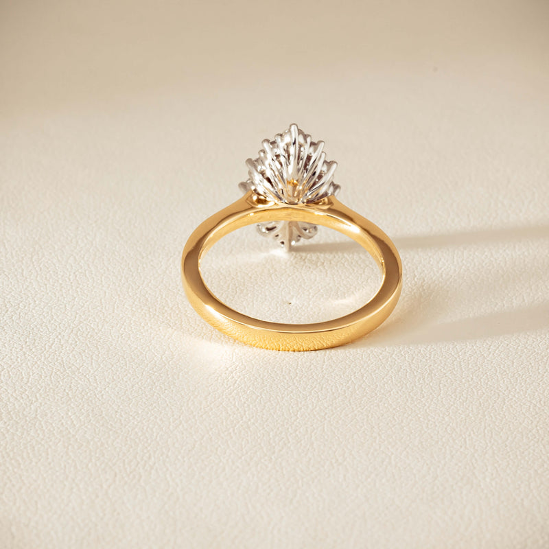 18ct Yellow Gold .57ct Marquise-Cut Diamond Belle Ring