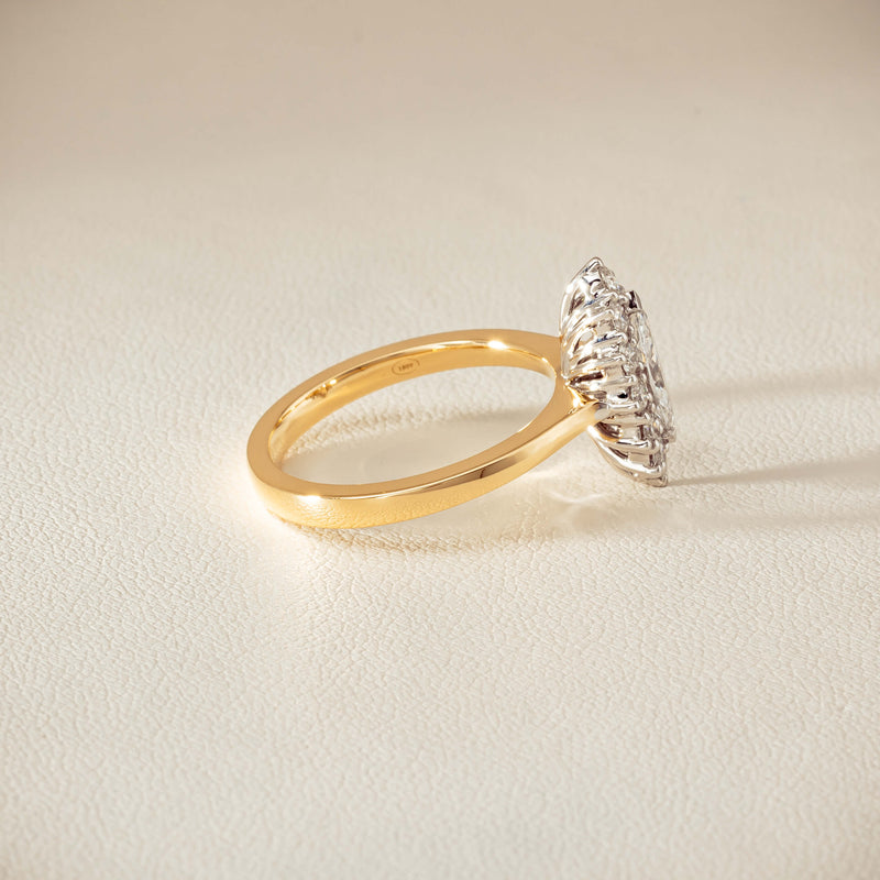 18ct Yellow Gold .57ct Marquise-Cut Diamond Belle Ring